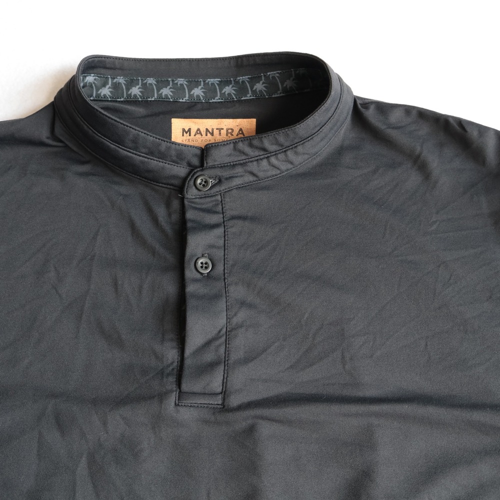 Mantra Black Catalyst Performance Polo Shirt Men XL Palm Tree Print Blade Collar - Picture 6 of 11